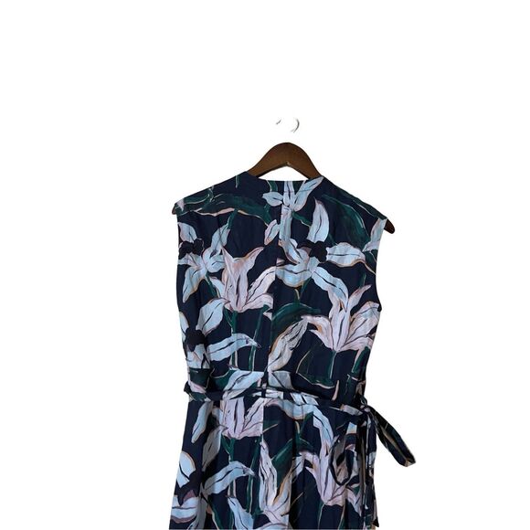 Tory Burch Floral Midi Dress - Black and White - Picture 9 of 11